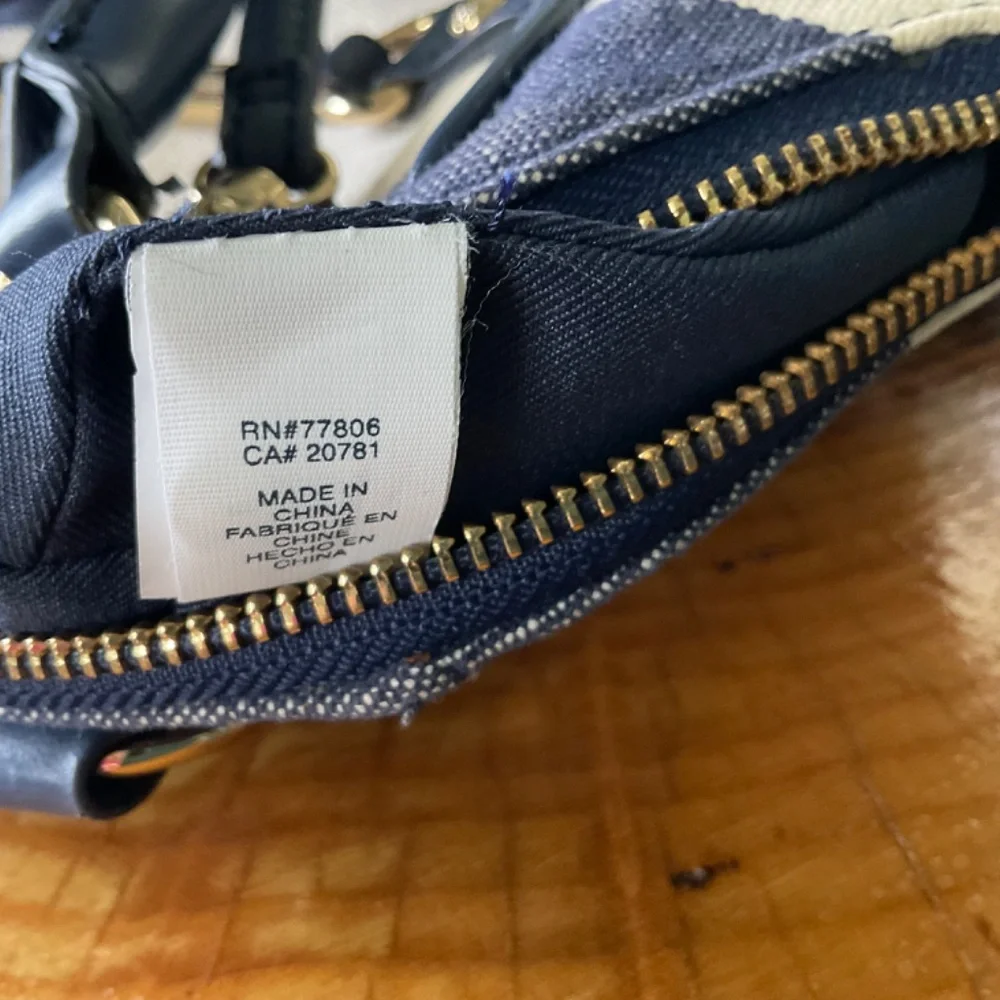Tommy Hilfiger Fabric Handbag Navy Blue & White